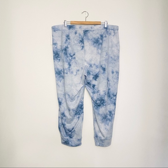 ELLEN TRACY | BLUE TIE-DYE COTTON JOGGERS - Picture 2 of 7